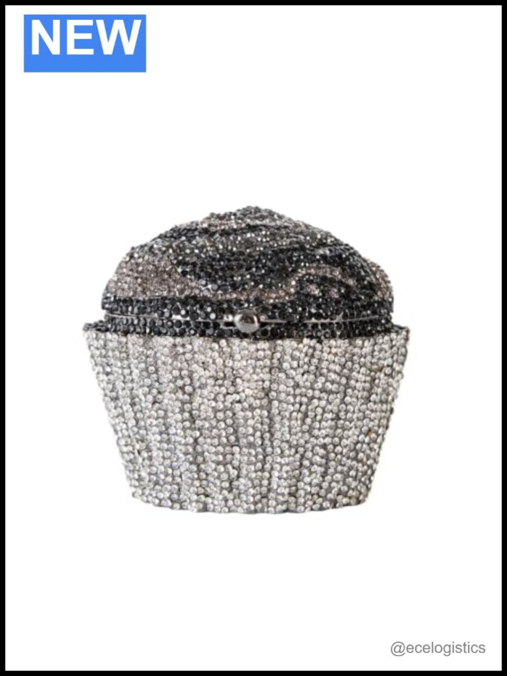 Rhinestone Cupcake Clutch Purse Novelty Evening Bag Detachable Chain